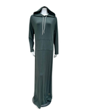 Velvet AL761SG Sage Ribbed Modal Pull On Nightgown with Hoodie Myselflingerie.com