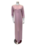 Pen-ky 12959 Dusty Pink Lace Trim and Cuff Cotton Button Down Nightgown Myselflingerie.com