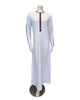 Nico Italy AN823WT White with Tan Trim Snap Front Cotton Nightgown Myselflingerie.com