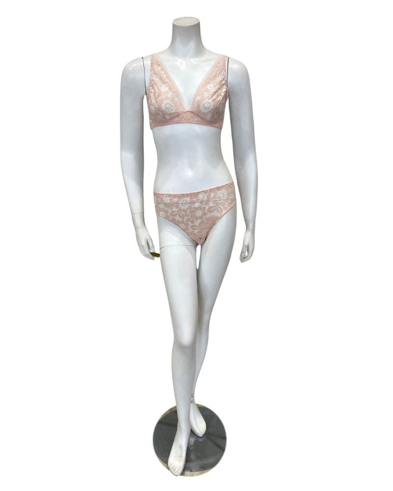 Simone Perele 1E1250 + 1E1726 Rose Ballet Festive Wire Free Bralette & Bikini Set Myselflingerie.com