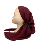 TSFVS-MA Solid Maroon Crinkle Pre-Tied Bandanna with Velvet Grip