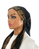 Ahead Hunter Green Color Waves Israeli Style Long Tails Pre-Tied Bandanna