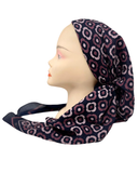 TSFVP-DA-BY Berry  Daisy Crinkle Print Pre-Tied Bandanna with Velvet Grip