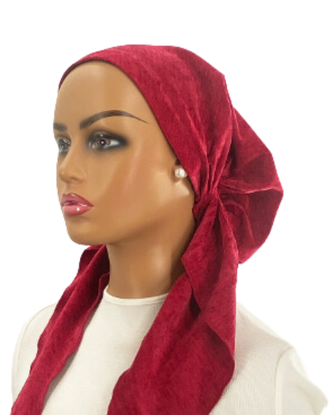 Ahead P2396-25 Magenta Melange Velvet Classic Fit Pre-Tied Bandanna Myselflingerie.com