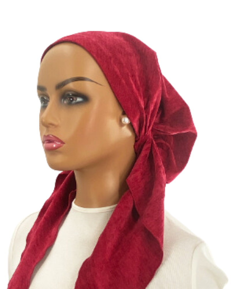 Ahead P2396-25 Magenta Melange Velvet Classic Fit Pre-Tied Bandanna Myselflingerie.com