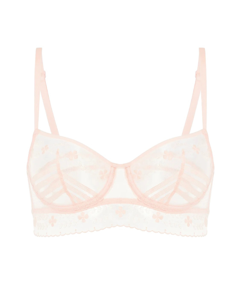 Simone Perele 16Z330 Petal Powder Marthe Lace Underwire Bralette Myselflingerie.com