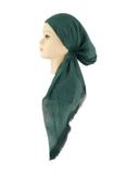 Revaz Green/Hunter Solid with Border Adjustable Pre-Tied Bandanna with Velvet Grip