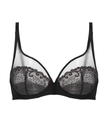 Simone Perele 12X319 Gem Black Delice Sheer Plunge Underwire Bra Myselflingerie.com