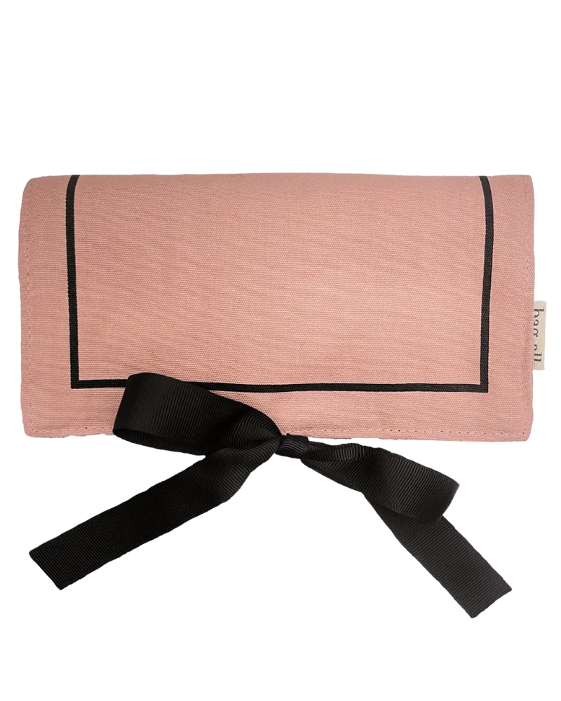 MCJRPIVE Pink Velvet Medium Couture Jewelry Roll