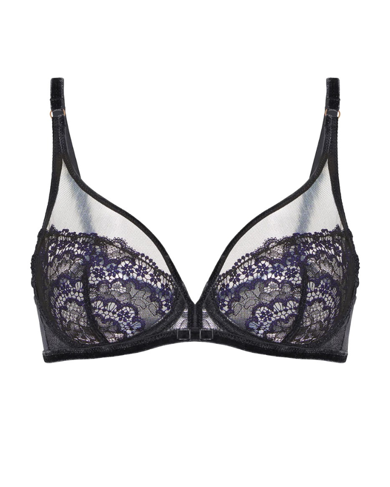 Simone Perele 1E3319 Black Scenario Plunge Underwire Bra Myselflingerie.com