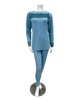 Oh! Zuza B33 Aqua Lace Cuff Pants Modal Pajamas Set Myselflingerie.com