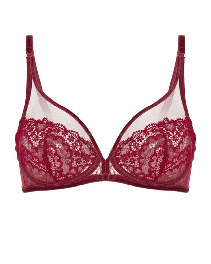 Simone Perele 1E3319 Spinel Red Scenario Plunge Underwire Bra Myselflingerie.com