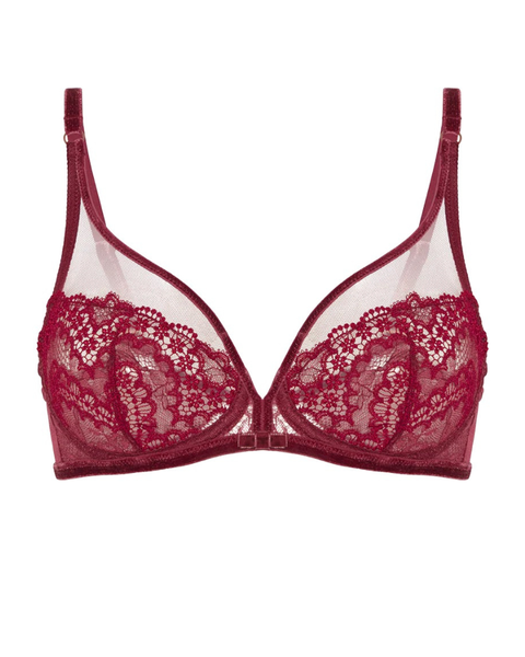 Simone Perele 1E3319 Spinel Red Scenario Plunge Underwire Bra Myselflingerie.com