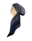 HS601H Navy Fendi Two Tone Adjustable Pre-Tied Bandanna with Velvet Grip