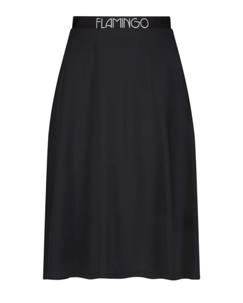 Flamingo Black Flairy Swim Skirt 25” Length Myselflingerie.com