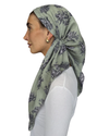 Olive Chateau Toile Open Back Adjustable Pre-Tied Bandanna with Velvet Grip