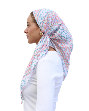 Scarf Bar Spring Festival Open Back Adjustable Pre-Tied Bandanna with Velvet Grip