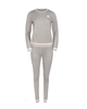 Mon Loungewear Heathered Stone Varsity Cotton Blend Pajamas Set Myselflingerie.com
