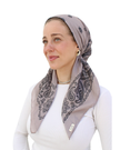 Scarf Bar Paisley Taupe Classic Pre-Tied with Velvet Grip and Short Tails Myselflingerie.com