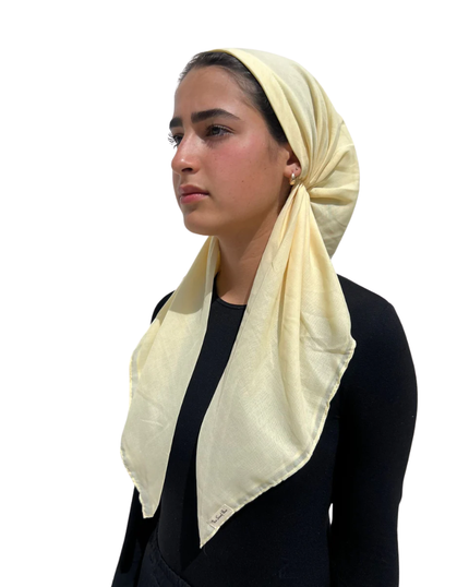 Scarf Bar Solid Butter Yellow Classic Pre-Tied Bandanna with Full Grip Myselflingerie.com