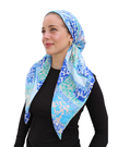 Scarf Bar Europe Blues Classic Pre-Tied Bandanna with Velvet Grip Myselflingerie.com