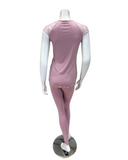 Oh! Zuza 4208 Lilac V Lace Cap Sleeve Leggings Modal Pajamas Set Myselflingerie.com