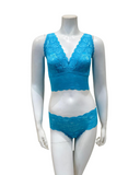 Cosabella NEVER1385+07ZL Constance Blue Curvy Longline Bralette & Panty Set Myselflginerie.com