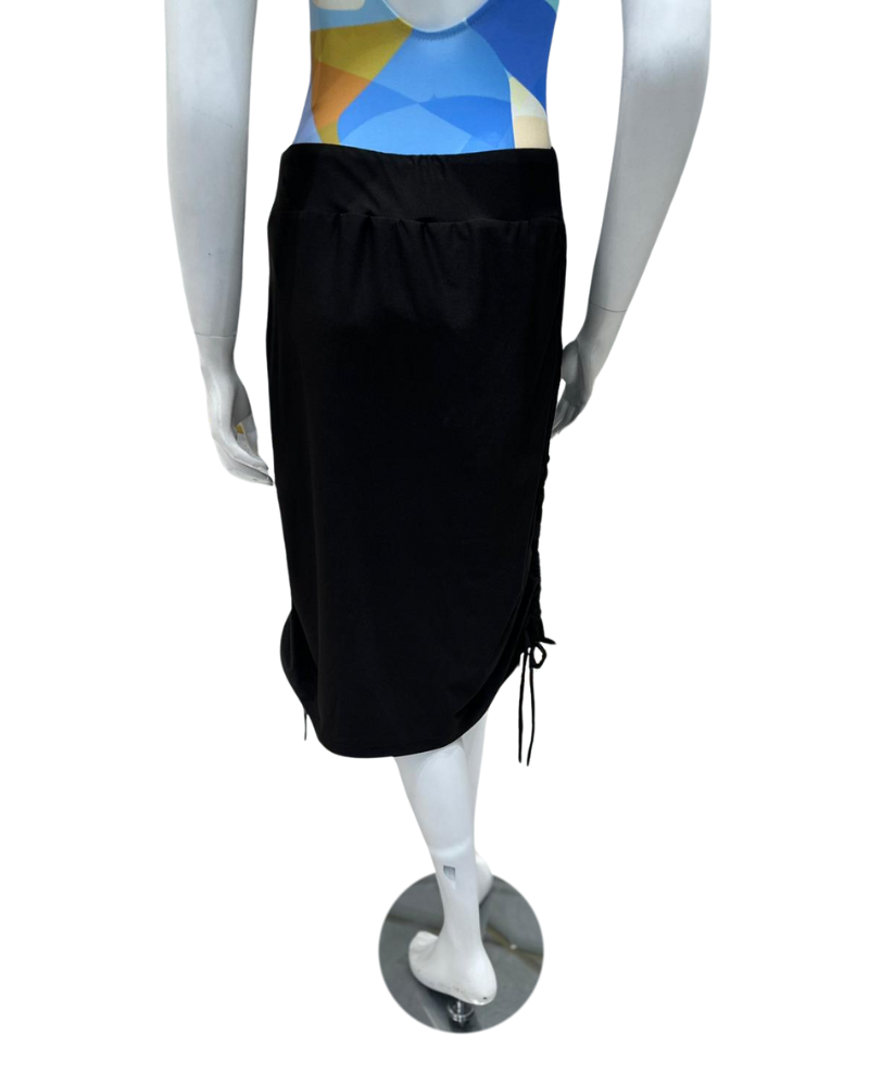 Jackie O' CVGLD-LG Black Activewear Skirt with Attached Shorts Myselflingerie.com