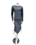 Jackie O' BG-CH Charcoal Heather 2 Piece Activewear Top & Skirt Set Myselflingerie.com