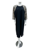 Undercover Waterwear S24-LDL Leopard Print Sleeve Black Swim Dress myselflingerie.com