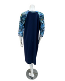 Undercover Waterwear S24-LD-BL Tropical Print Sleeve Navy Swim Dress myselflingerie.com