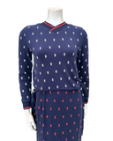 Mega Dreams 357873 Red Intertwined Print Navy Modal Nursing Nightgown Myselflingerie.com