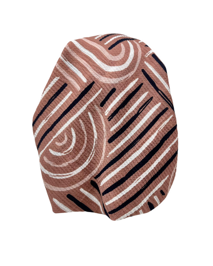 Royal T TSFVP-RB-PN Pink Nude Rainbow Lines Print Pre-Tied Bandanna with Velvet Grip Myselflingerie.com