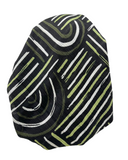 Royal T TSFVP-RB-BKGN Black/Green Rainbow Lines Print Pre-Tied Bandanna with Velvet Grip Myselflingerie.com