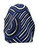 Royal T TSFVP-RB-BKNY Black/Navy Rainbow Lines Print Pre-Tied Bandanna with Velvet Grip Myselflingerie.com