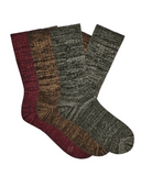 1137470 Rubious/Chestnut/Moss Green Men's Trey Rib Knit Cozy 3 Pack Socks