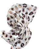 Valeri Leopard Neutral Crinkle Pre-Tied Bandanna with Full Grip Myselflingerie.com