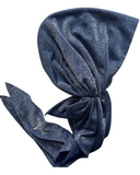 Valeri Navy Shimmer Pre-Tied Bandanna with Full Grip