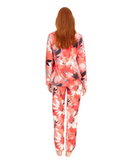 Oh! Zuza 4301 Fuchsia Mix Floral Tones Copper Velour Pajamas Set Myselflingerie.com