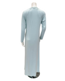 Verdiani 4232 Aqua Lace Neck Detail Button Down Modal Nightgown Myselflingerie.com