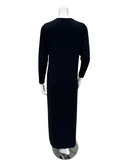 Velvet AL854BLK Solid Black with White Piping Button Down Modal Nightgown Myselflingerie.com