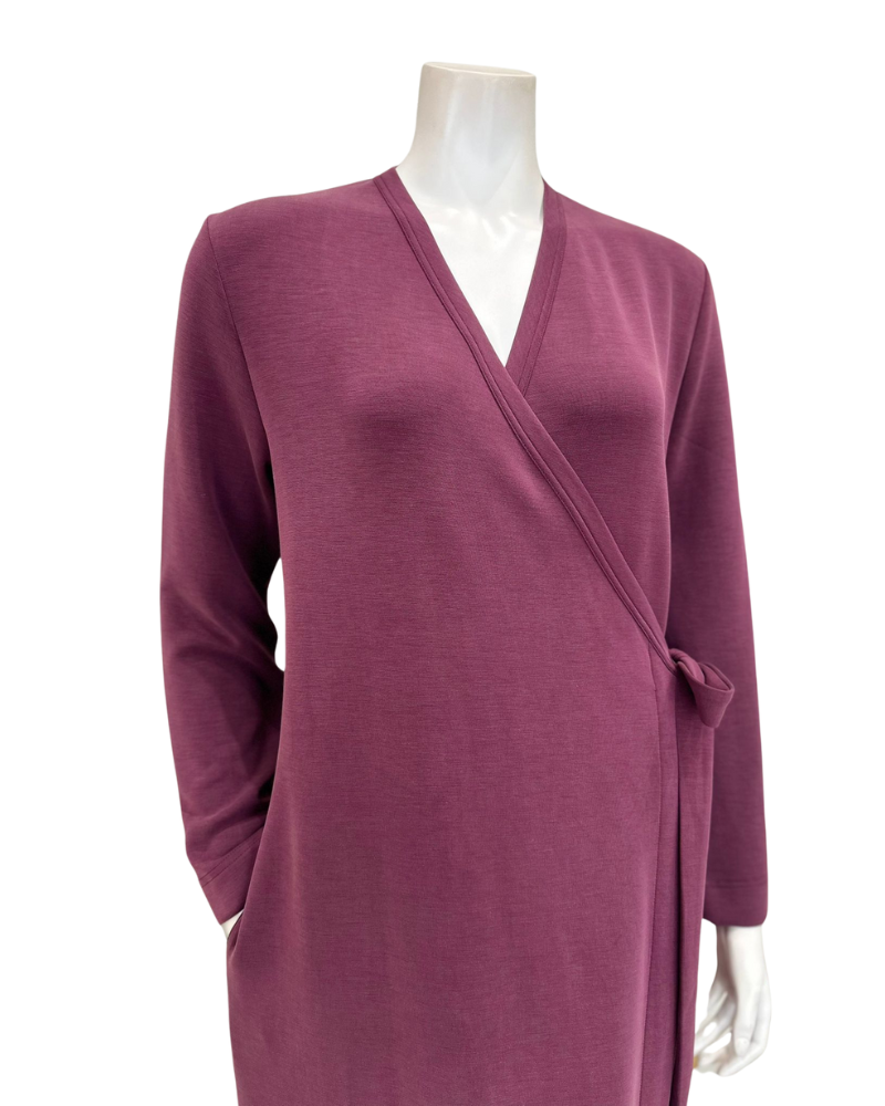 Verdiani 8210 Plum Scuba Morning Wrap Robe Myselflingerie.com