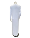 Velvet AL854WT Solid White with White Piping Button Down Modal Nightgown Myselflingerie.com