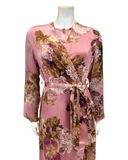 Velvet AL958 Satin Mauve Print Wrap Morning Robe Myselflingerie.com