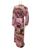 Velvet AL958 Satin Mauve Print Wrap Morning Robe Myselflingerie.com