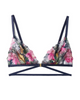 Hanky Panky 8F7426 + 8F2106 Dark Sky Blue Wildly Blooming Strappy Triangle Bralette Set Myselflingerie.com