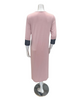 Oh! Zuza M4333 Dusty Pink/Black Lace Modest V Modal Nightshirt Myselflingerie.com