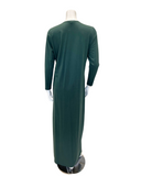 Chicolli N5096-25A Atlantic Green Boho Cotton Button Down Nightgown Myselflingerie.com