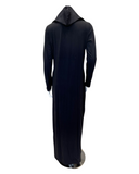 Sparrow C-7090 Colored Snaps Black Jersey Hooded Lounger Morning Robe Myselflingerie.com