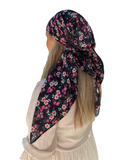 Scarf Bar Black Liberty Floral Square Scarf with Invisible Grip Myselflingerie.com